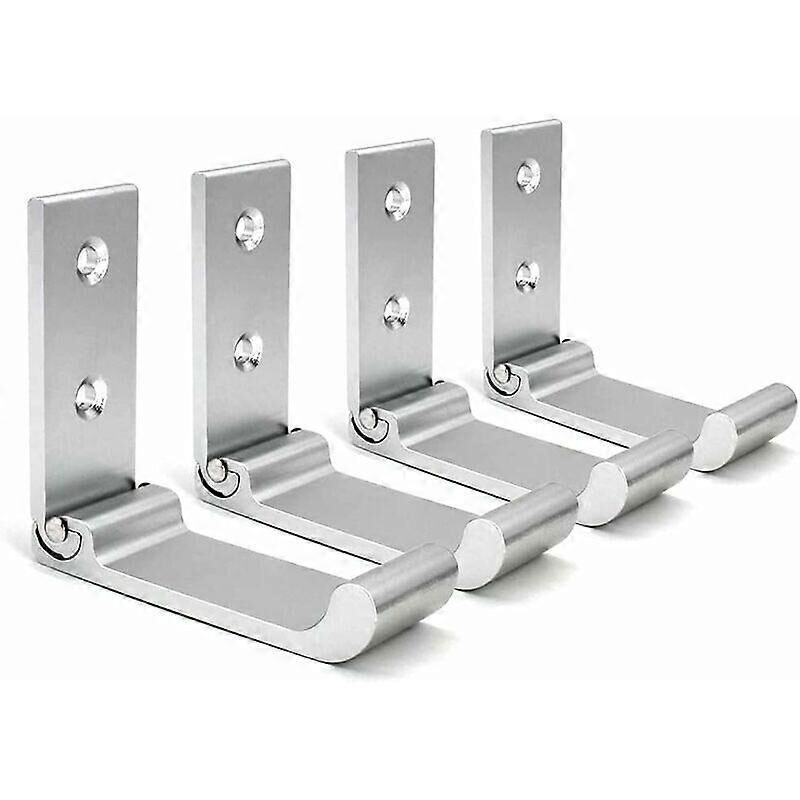 Patères, Lot De 4, Crochets Muraux Pliables, Alliage D'Aluminium, Vis Incluses, Pour Salle De Bain, Cuisine, Chambre Ou Bureau (argenté)