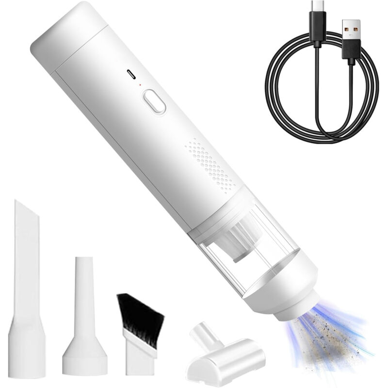 Aspirateur À Main Sans Fil, Aspirateur Voiture Puissant 2 En 1, Puissant 15000pa Mini Rechargeable Aspirateur Sans Fil Portable Avec Affichage Numérique Pour Bureau, Poils D'Animaux