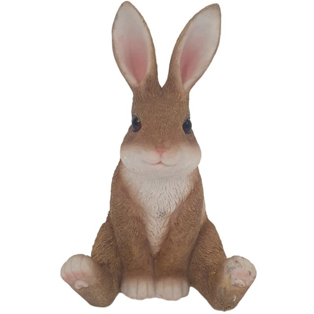 Dekofigur Hase Sitzend 24 X 15,5 X 15,5 Cm Braun Weiß Skulptur