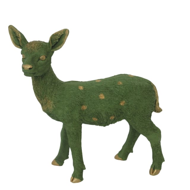 Figur Rehkitz Polyresin 46 X 17 X 42 Cm Grün Dekofigur