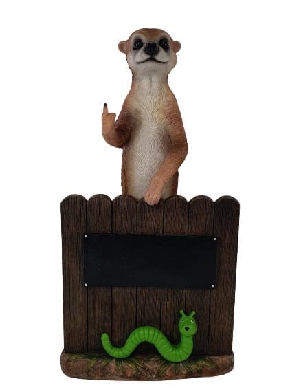 Dekofigur Erdmännchen Am Zaun 62 X 30 Cm Braun Dekofigur