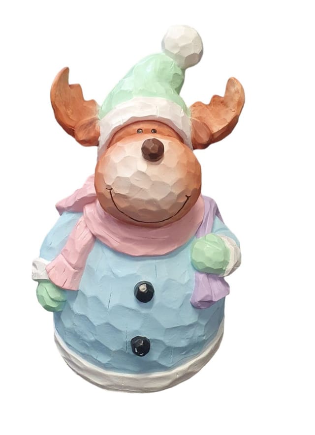 Figur Elch Holzoptik, Polyresin 42 X 30 X 30 Cm Pastell Dekofigur