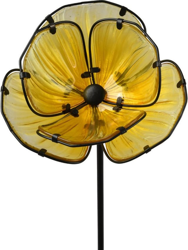 Kaemingk Gartenstecker Blume Glas Gelb 91 Cm Gartenstecker