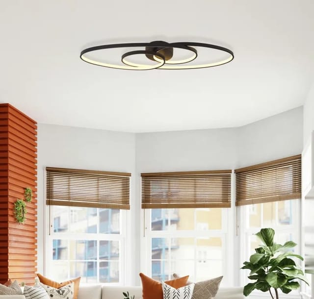 Deckenleuchte Deckenlampe Wohnzimmerlampe Schwarz Led Memoryfunktion L 85 Cm