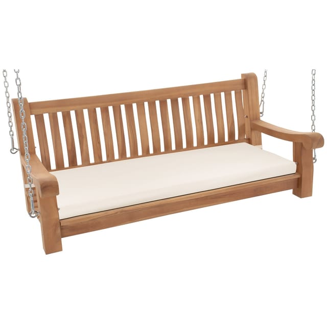 Schaukelbank Wetterfest Joyce Mit Sitzkissen Creme 136x48x8 Cm