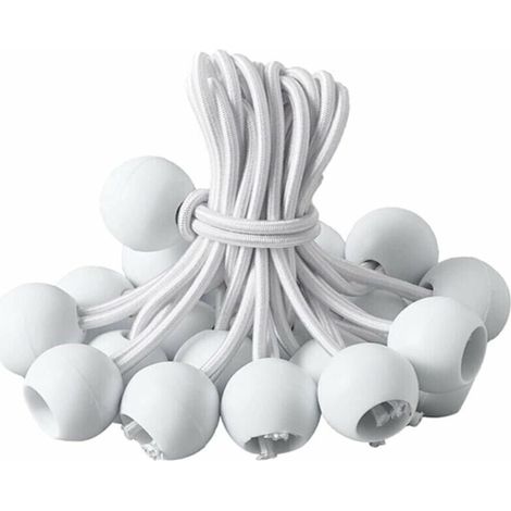 Planenspanner, Kugelspanner, Elastische Spanner Für Pavillons, Planen, Camping, Zelte, Markisen, Verlängerungsgurte (20 Stück Weiß - 20 Cm)