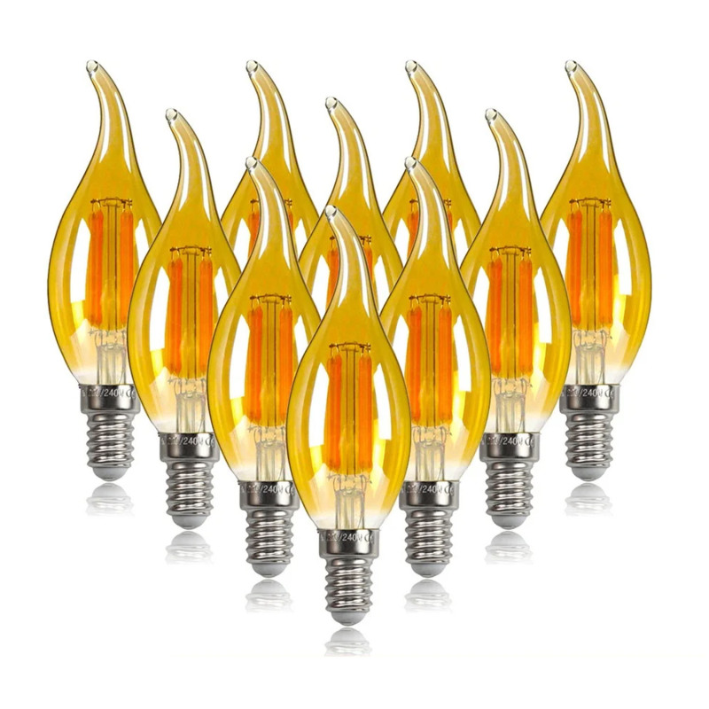 E14 4w Dimmbare Led-lampe, Kerzenform, Entspricht Einer 40w Glühbirne, 470 Lm, C35 Led-filament Für Kronleuchter Im Vintage-stil, 220v Wechselstrom