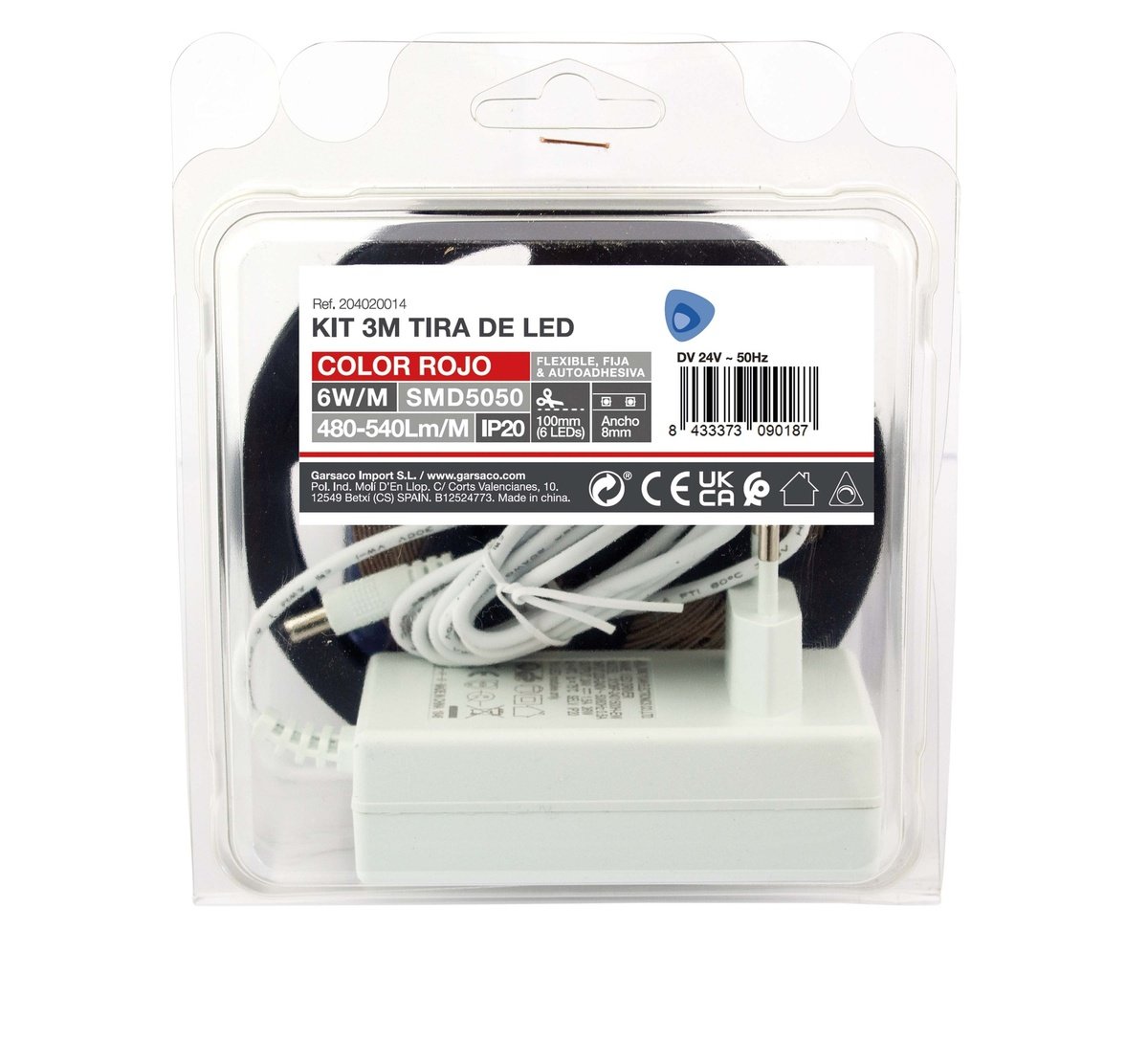 3m Led Strip Kit 6w/m Ip20 Rot Vorbereitet