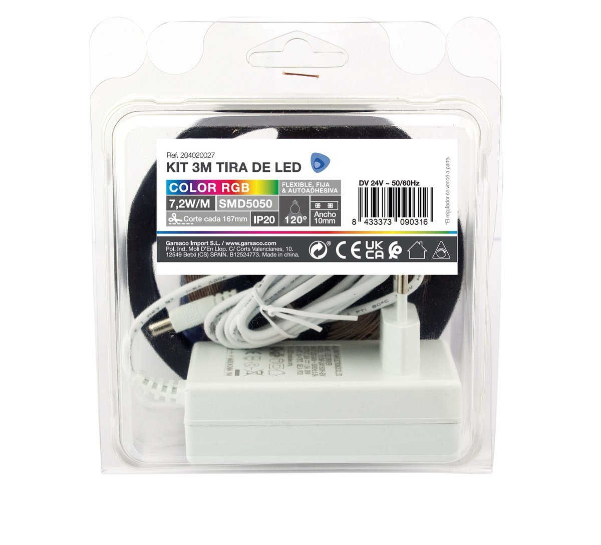 Kit 3m Led-streifen 7,2 W/m Ip20 Rgb Vorbereitet