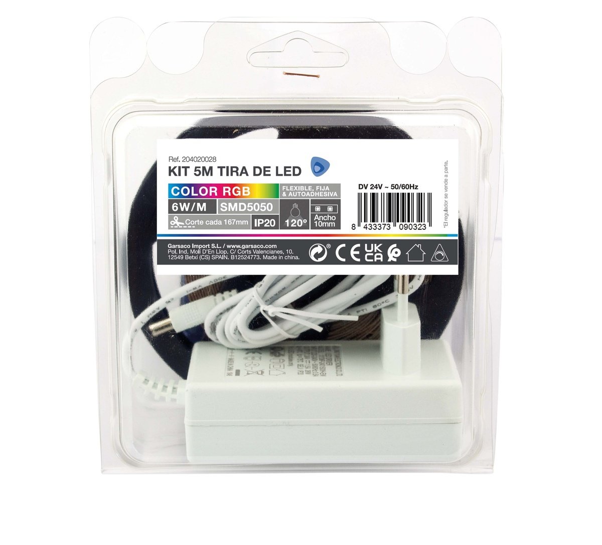 Kit 6,5m Led-streifen 7,2w/m Ip20 Rgb Vorbereitet