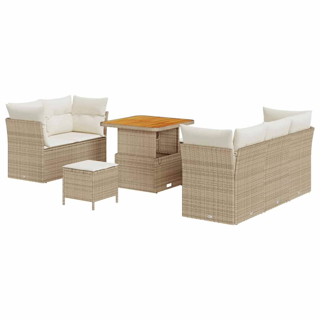 Maison Exclusive - Gartensofa-set 8 Stk. 5-sitzer Beige Und Creme