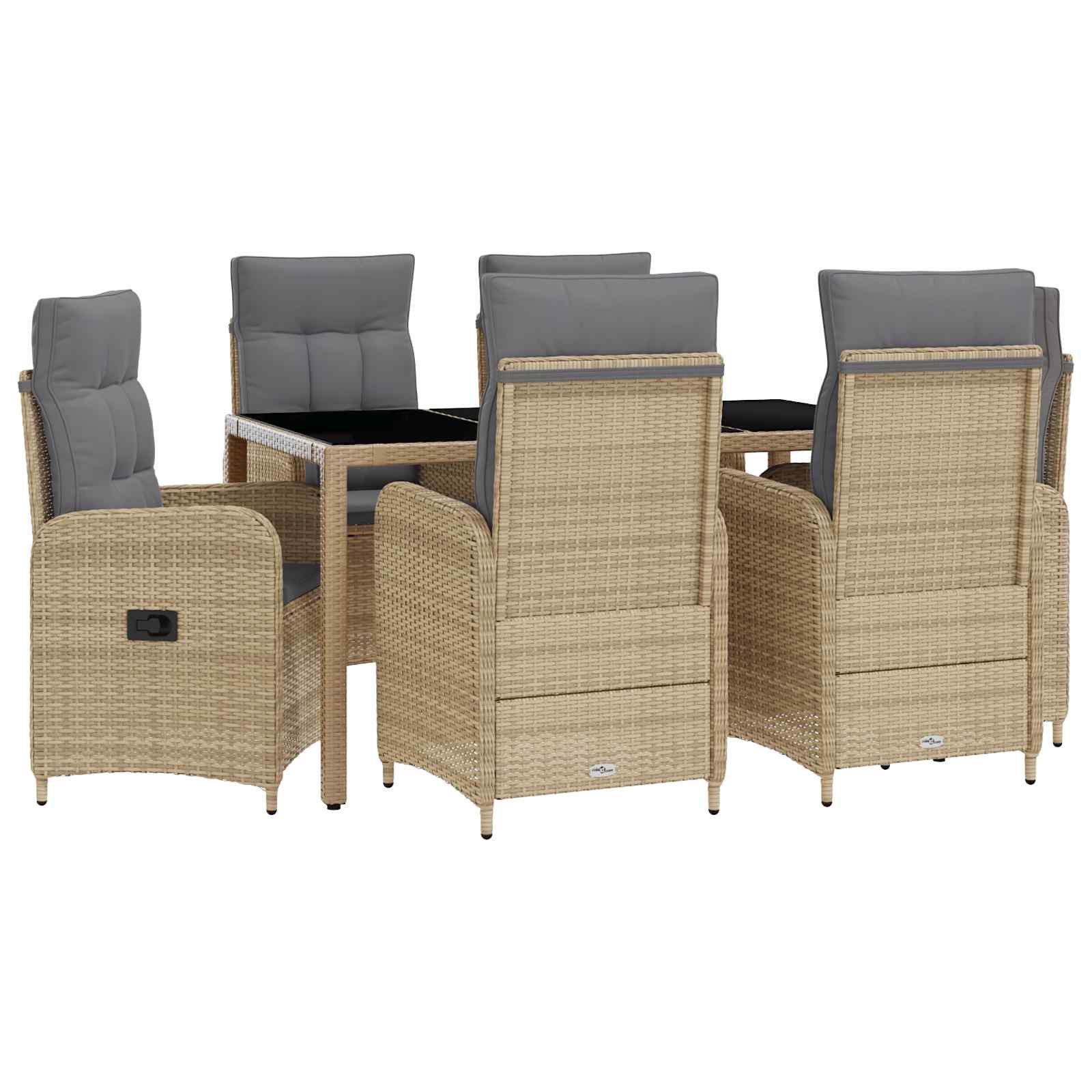 Maison Exclusive - Outdoortisch-set 7 Stk. Beige Und Hellgrau 150