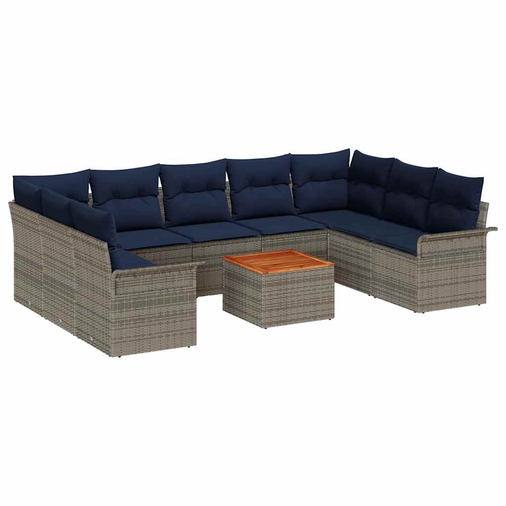 Maison Exclusive - Gartensofa-set 10 Stk. 9-sitzer Grau Und Marin