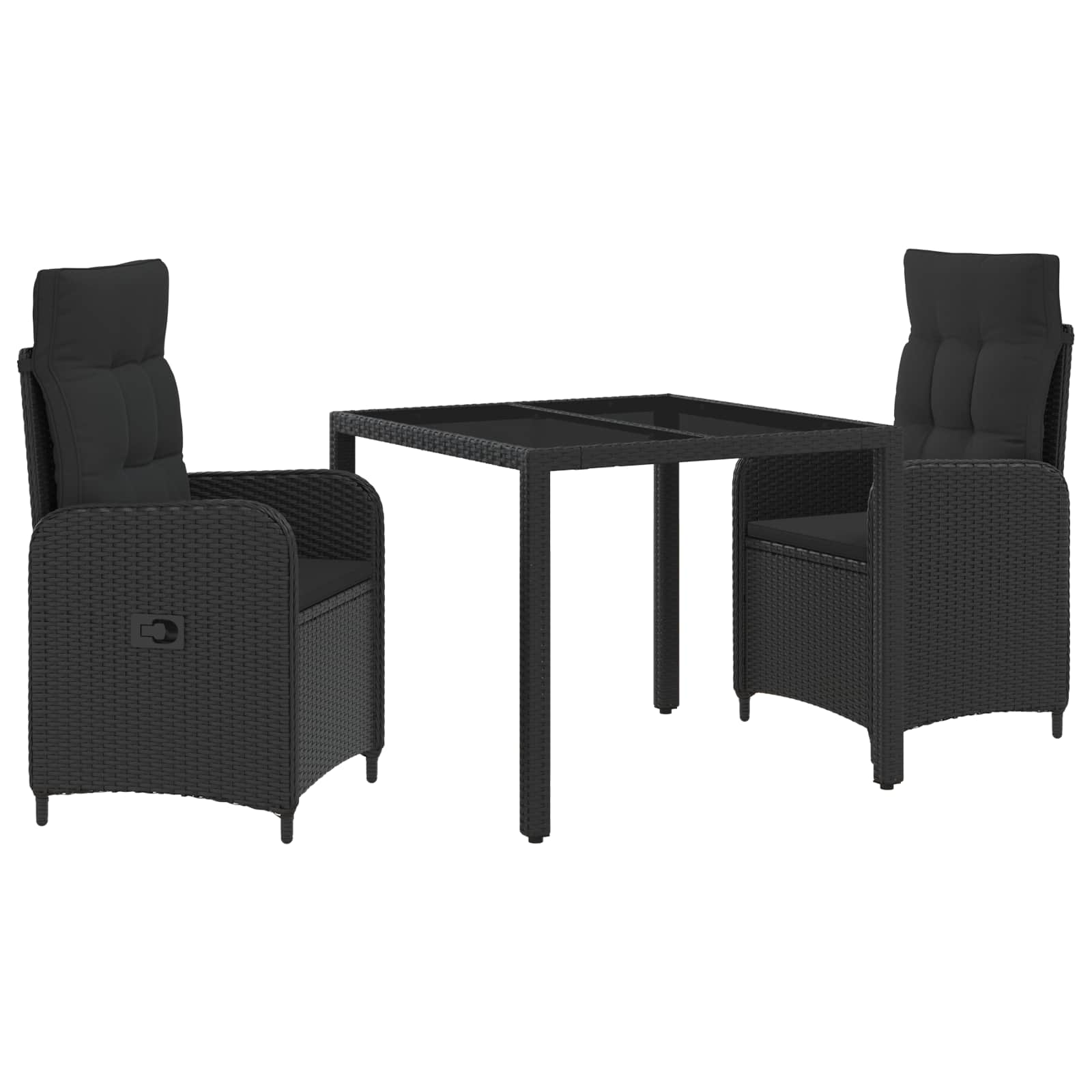 Maison Exclusive - Outdoortisch-set 3 Stk. Schwarz 90 X 90 X 75 C