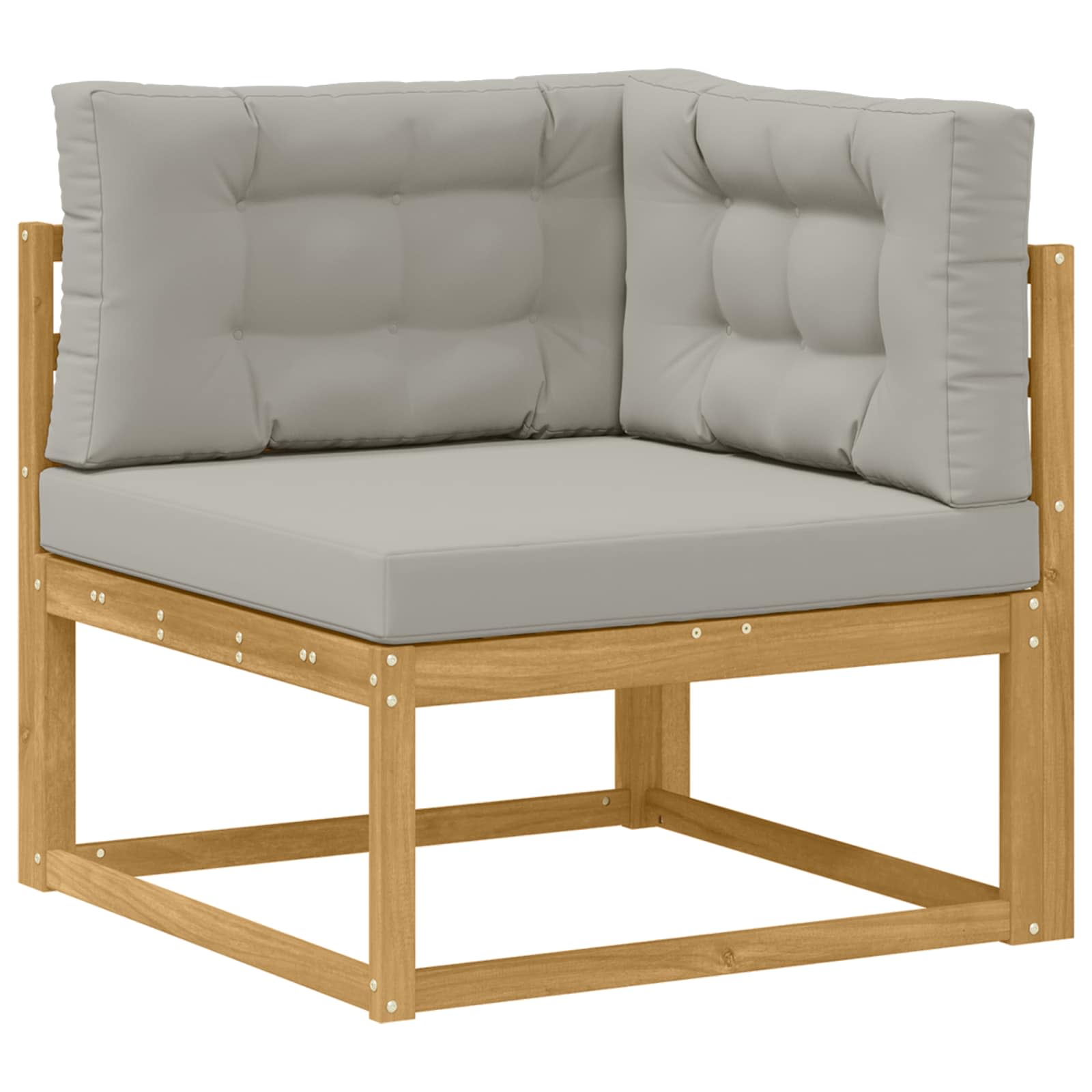 Maison Exclusive - Outdoor Ecksofa Polyester Whitewash Und Hellgr