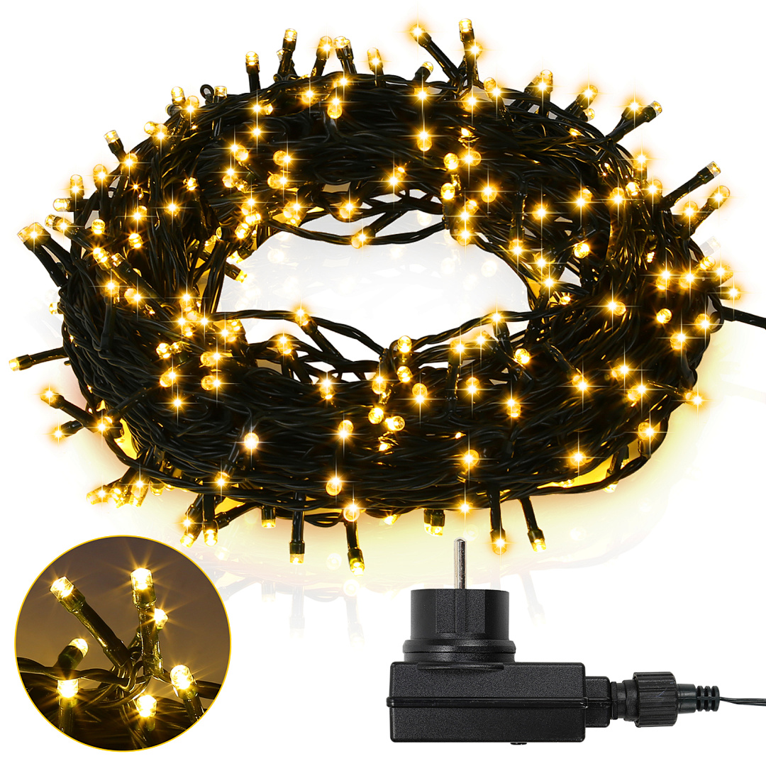 Randaco Lichterkette 10m 100led 8 Lichtmodi Lichterketten Für Party Weihnachten Hochzeit Deko, Warmweiß