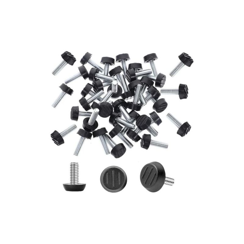 70-teiliges Set Verstellbarer Möbelnivellierer, M6 Gewinde Edelstahl Abs Runde Schraubmöbelnivellierer 24mm X 18mm Für Tisch- Und Stuhlbeine.