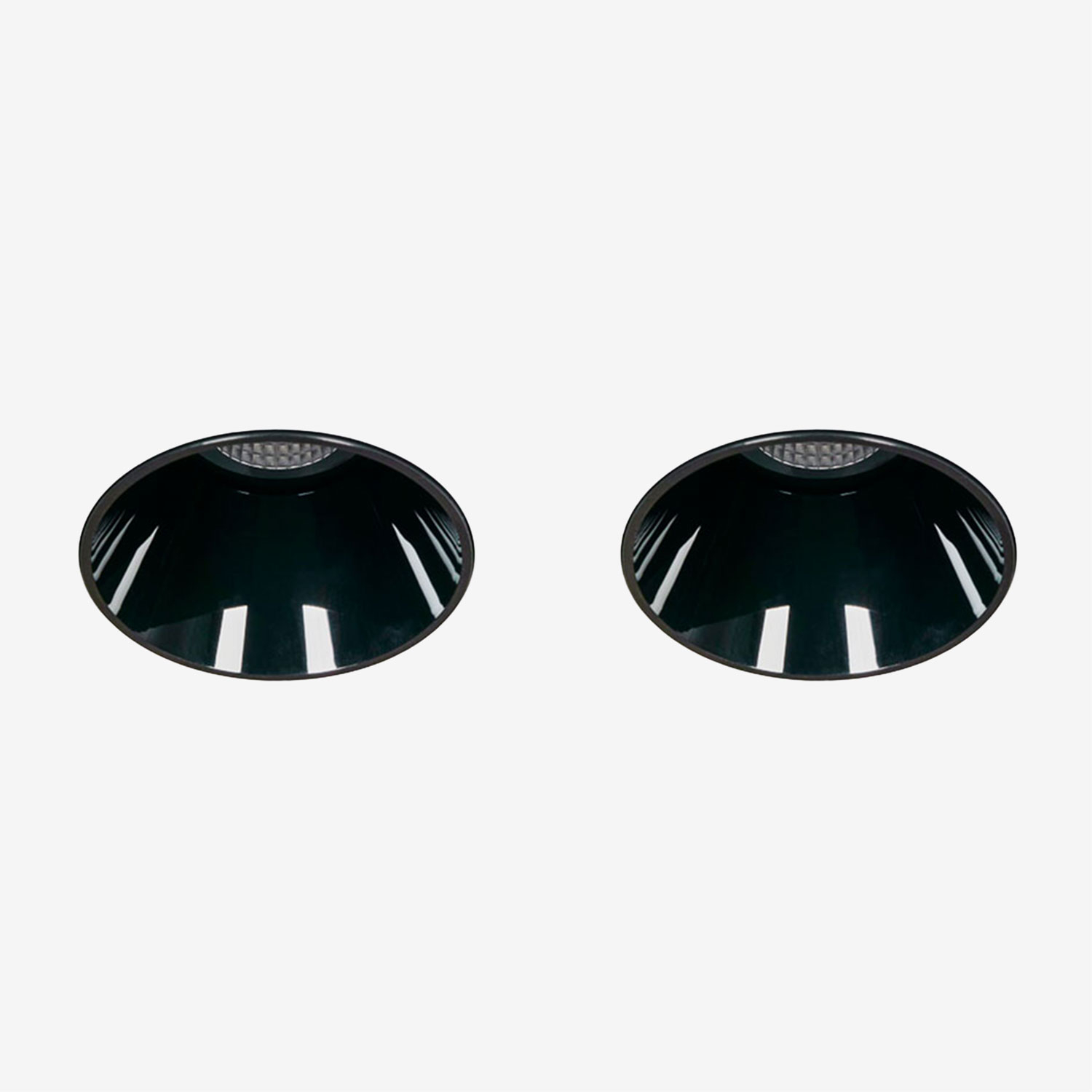 Sklum Pack Mit 2 Rahmenlosen, Runden, Eingelassenen Led-downlights Ø5,3 Cm Aus Aluminium Luisiana Schwarz