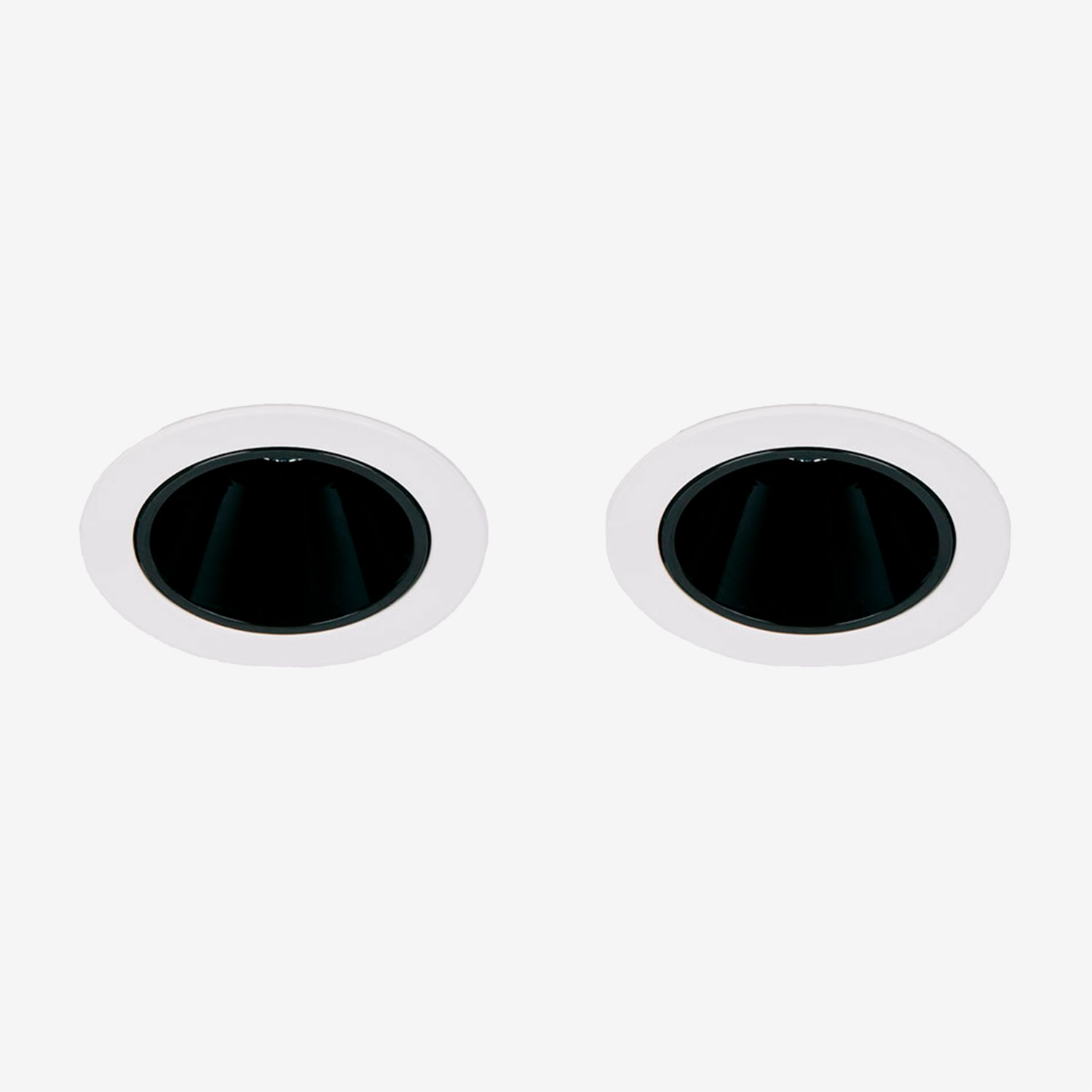 Sklum Pack Mit 2 Led-einbau-downlights Mit Runden Rahmen Ø7 Cm Aus Aluminium Luisiana Weiss – Schwarz