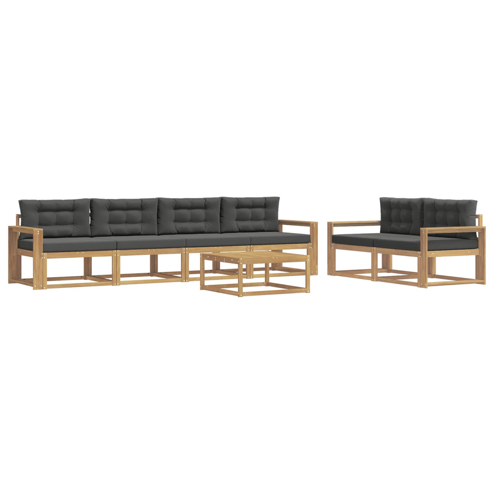 Outdoor-sofagarnitur 6 Stk. 6-sitzer Weiß Und Anthrazit Vidaxl