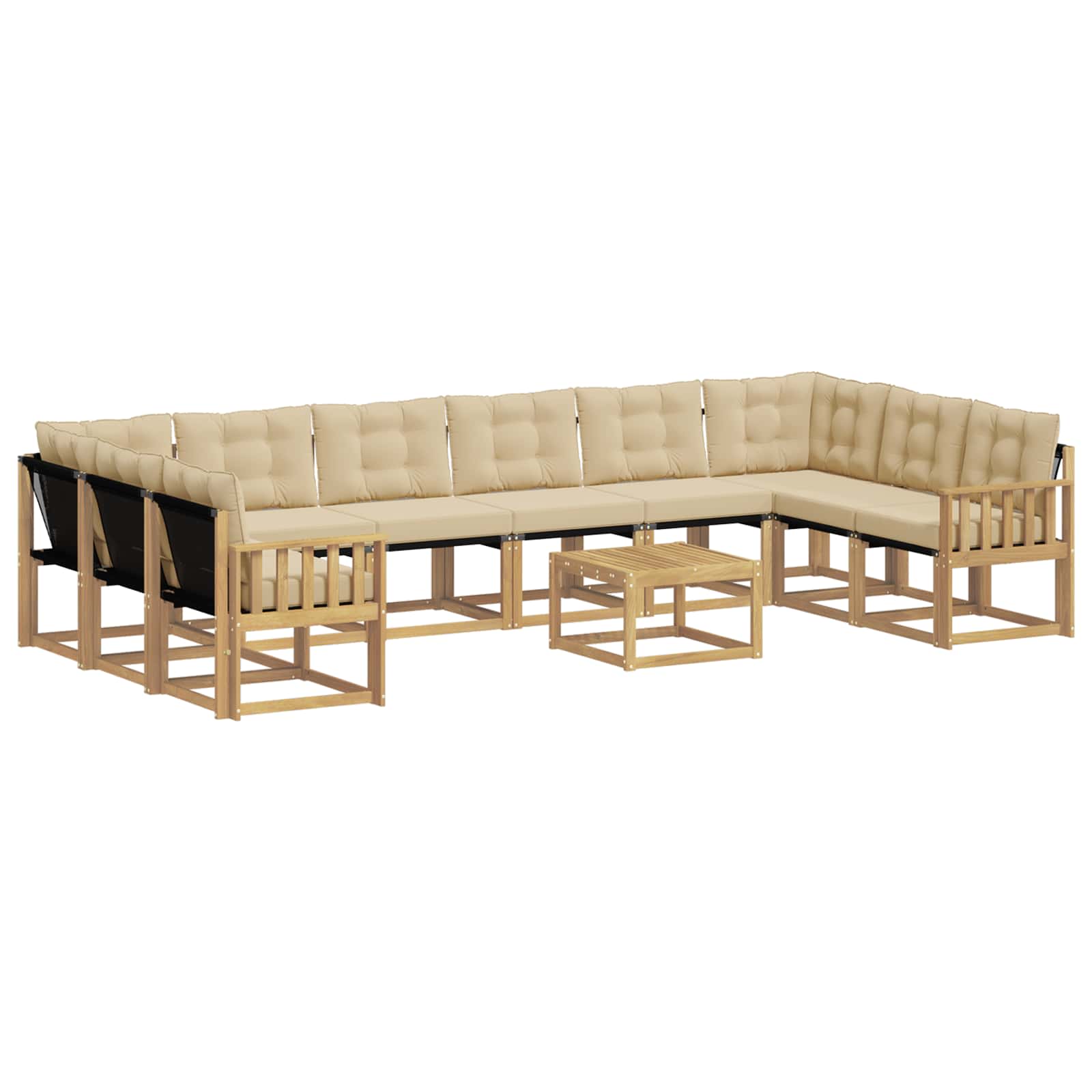 Outdoor-sofagarnitur 11 Stk. 10-sitzer Weiß Und Beige Vidaxl