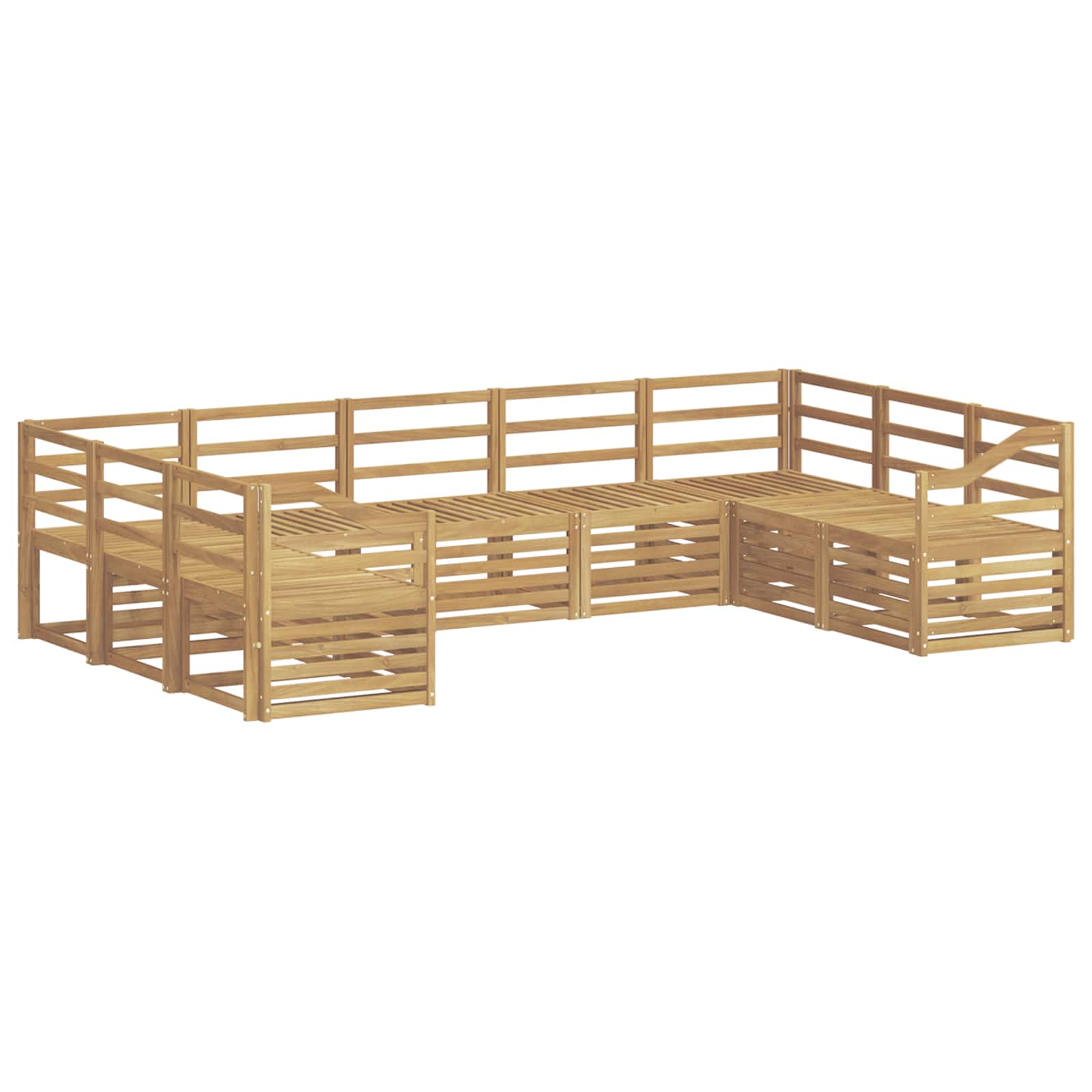 Outdoor-sofagarnitur 9 Stk. 9-sitzer Weiß Massivholz Akazie Vidaxl