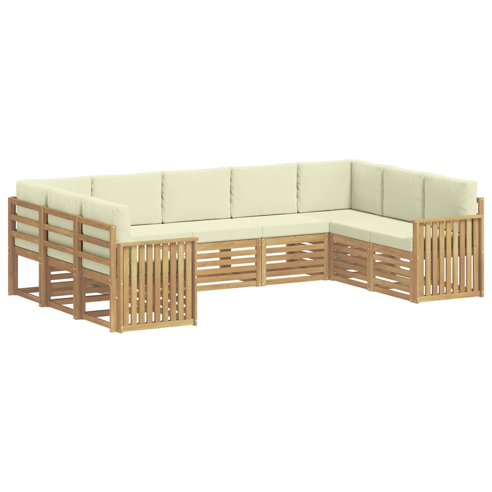 Outdoor-sofagarnitur 9 Stk. 9-sitzer Weiß Und Creme Polyester Vidaxl