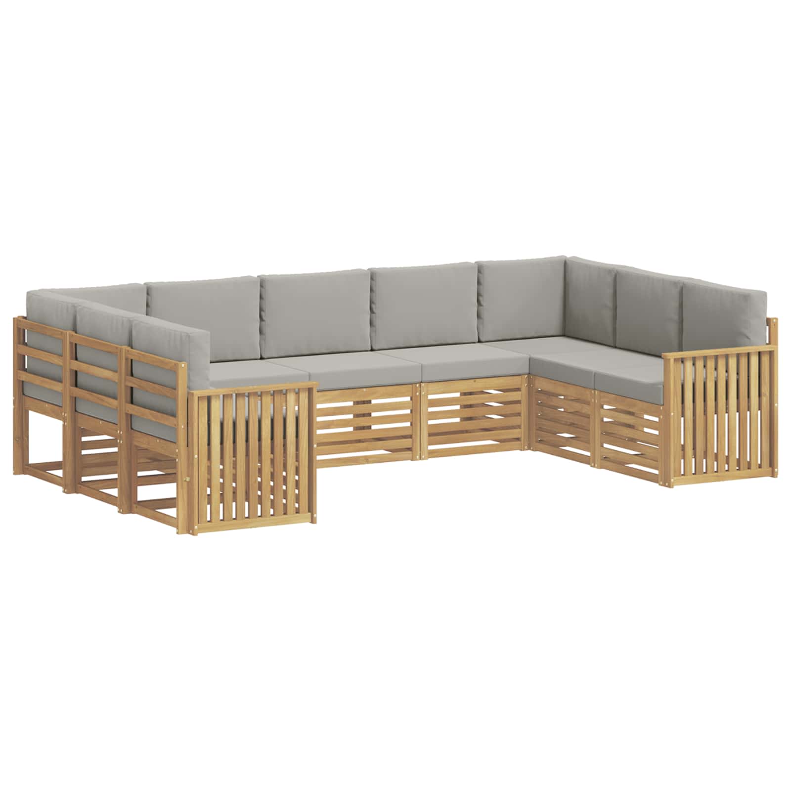 Outdoor-sofagarnitur 9 Stk. 9-sitzer Weiß Und Hellgrau Vidaxl