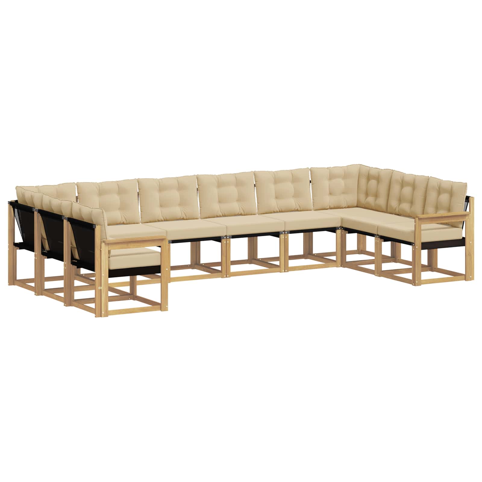 Outdoor-sofagarnitur 10 Stk. 10-sitzer Weiß Und Beige Vidaxl