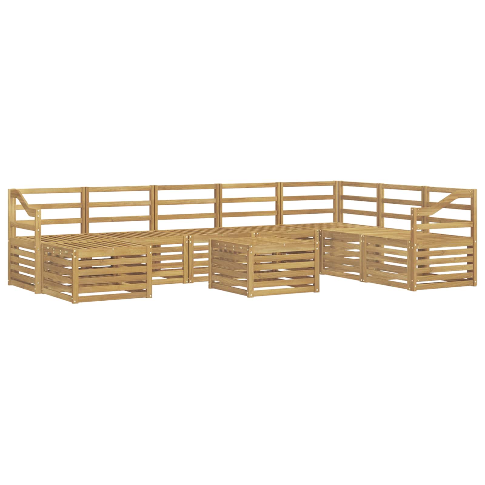 Outdoor-sofagarnitur 9 Stk. 8-sitzer Weiß Massivholz Akazie Vidaxl