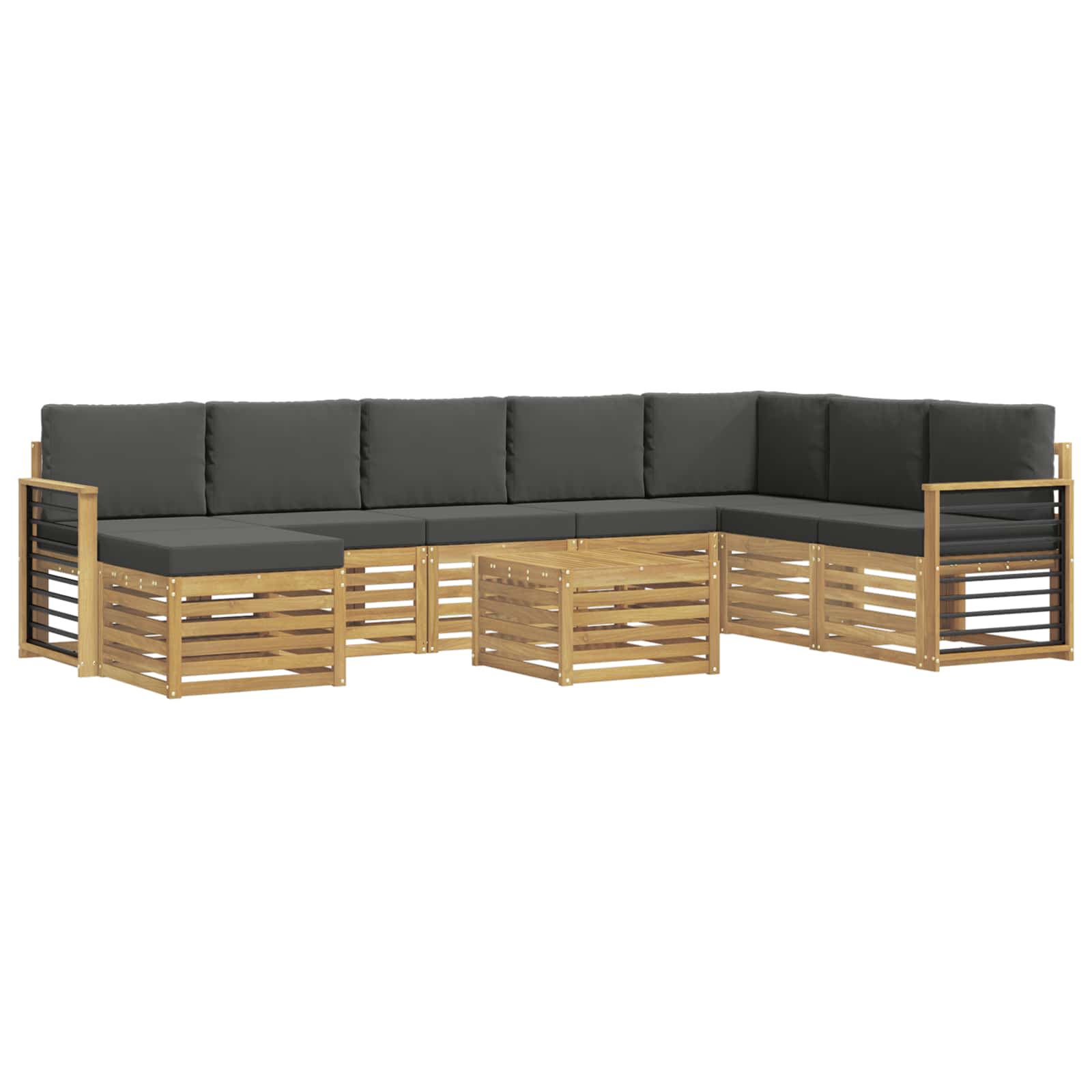 Outdoor-sofagarnitur 9 Stk. 8-sitzer Weiß Und Anthrazit Vidaxl