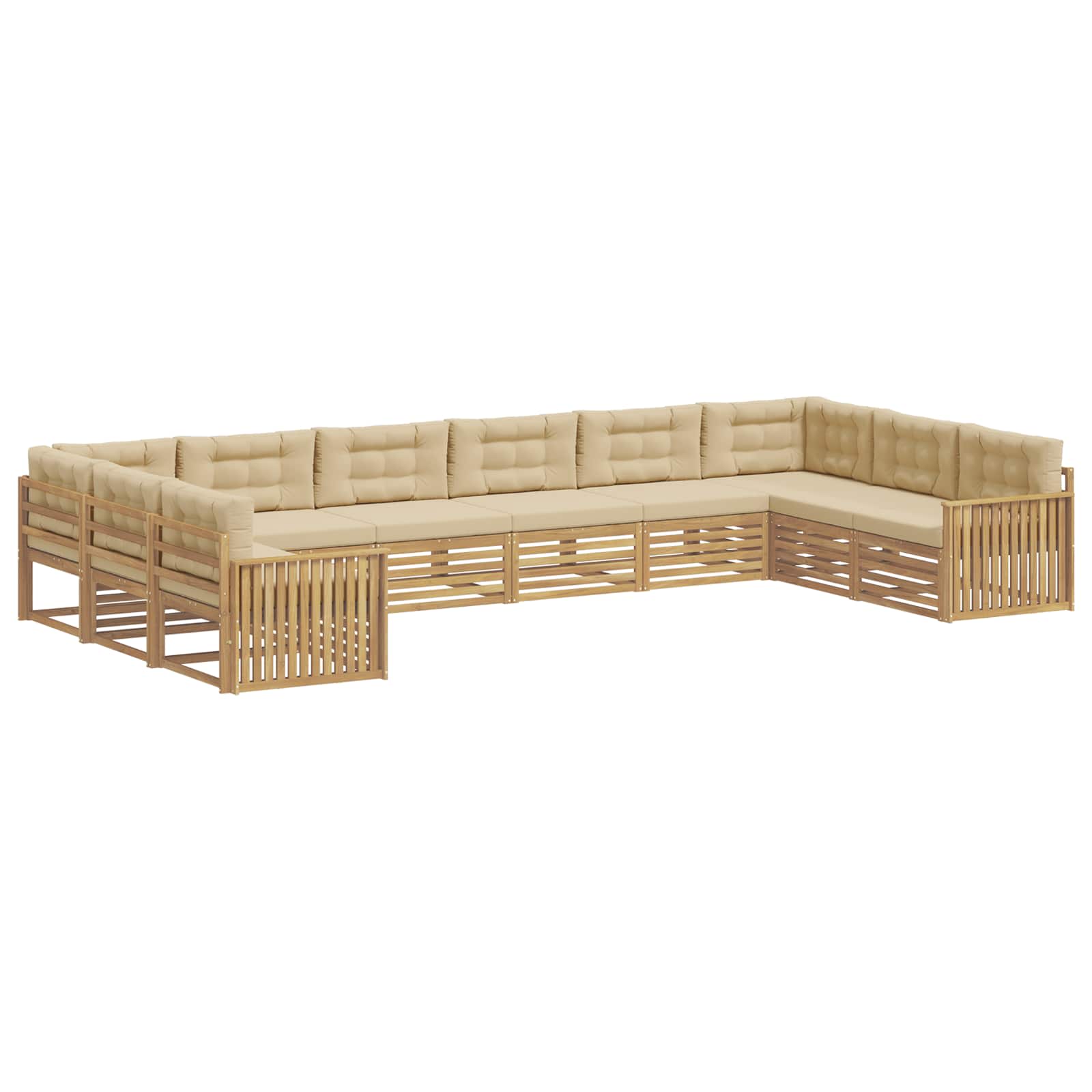 Sofagarnituren 10 Stk. 10-sitzer Weiß Und Beige Polyester Vidaxl