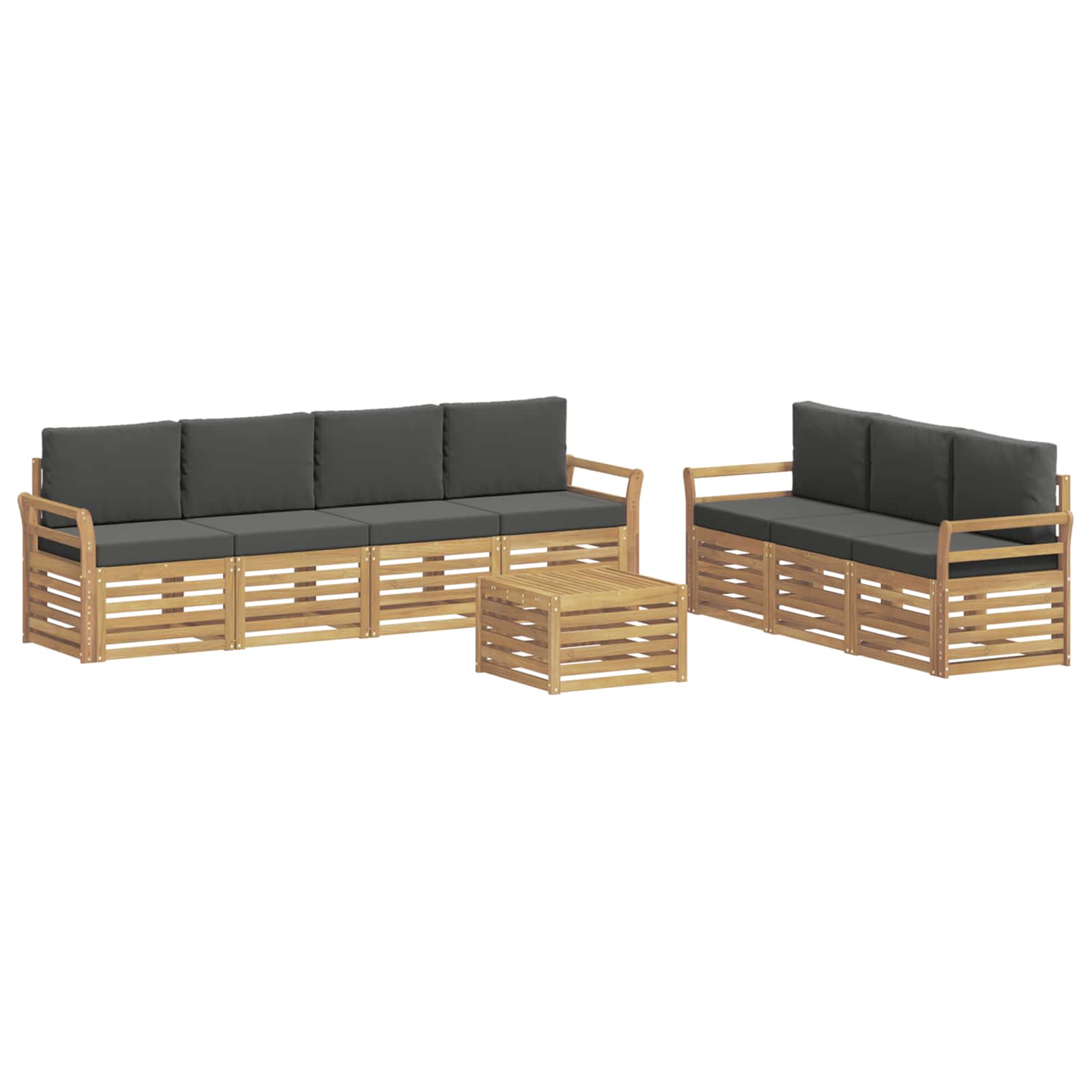 Sofagarnituren 8 Stk. 7-sitzer Weiß Und Anthrazit Polyester Vidaxl