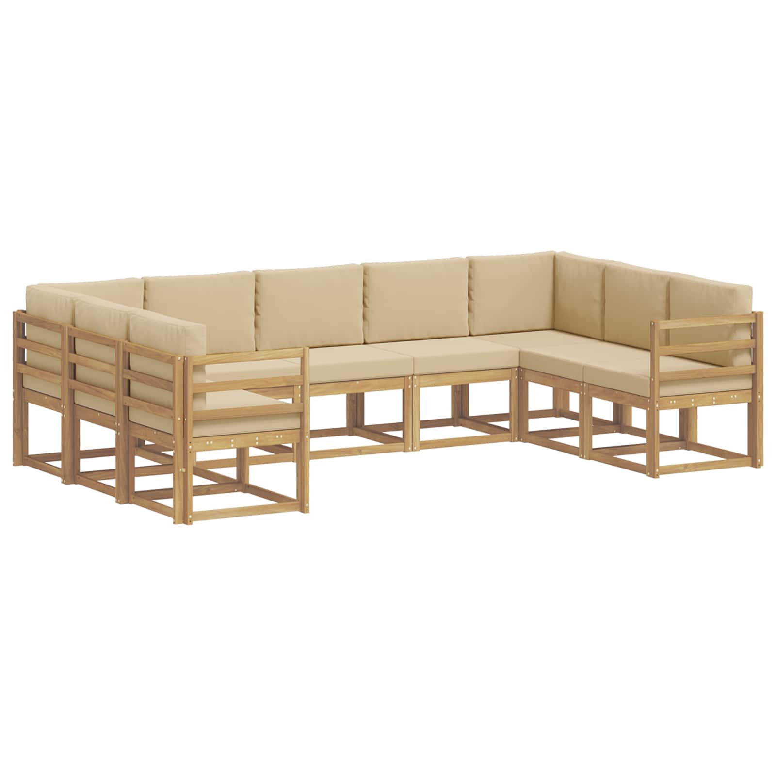 Outdoor-sofagarnitur 9 Stk. 9-sitzer Weiß Und Beige Vidaxl