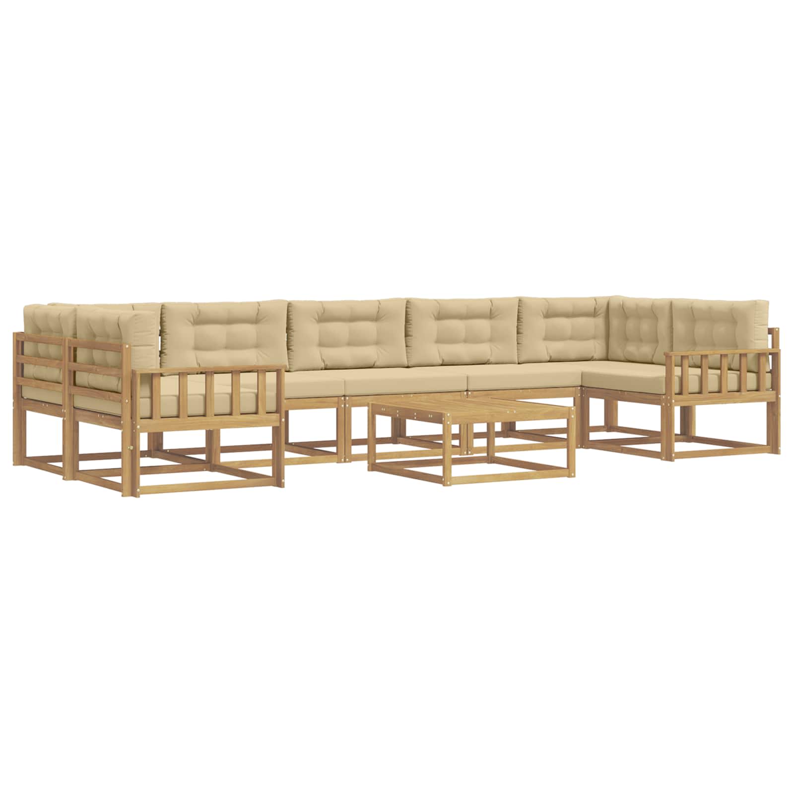 Outdoor-sofagarnitur 6 Stk. 7-sitzer Weiß Und Beige Vidaxl