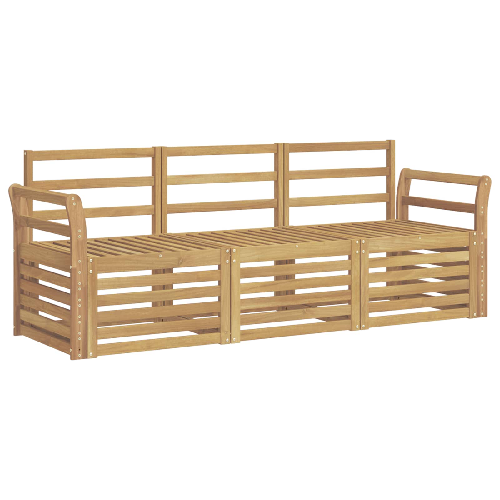 Outdoor-sofagarnitur 3 Stk. 3-sitzer Weiß Massivholz Akazie Vidaxl