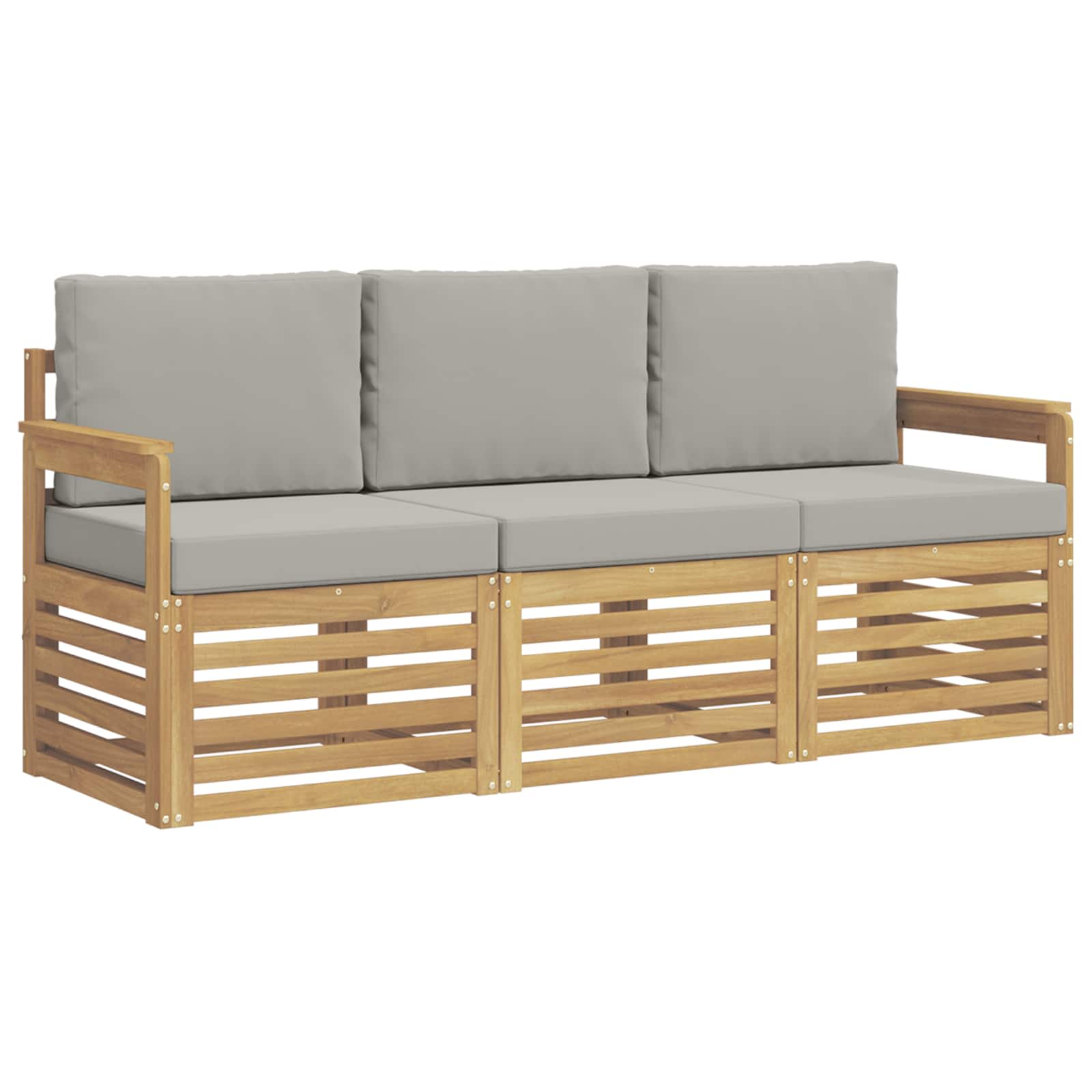 Outdoor-sofagarnitur 3 Stk. 3-sitzer Weiß Und Hellgrau Vidaxl