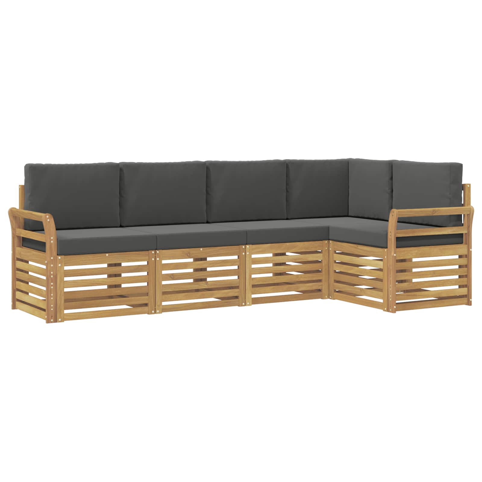 Outdoor-sofagarnitur 5 Stk. 5-sitzer Weiß Und Anthrazit Vidaxl