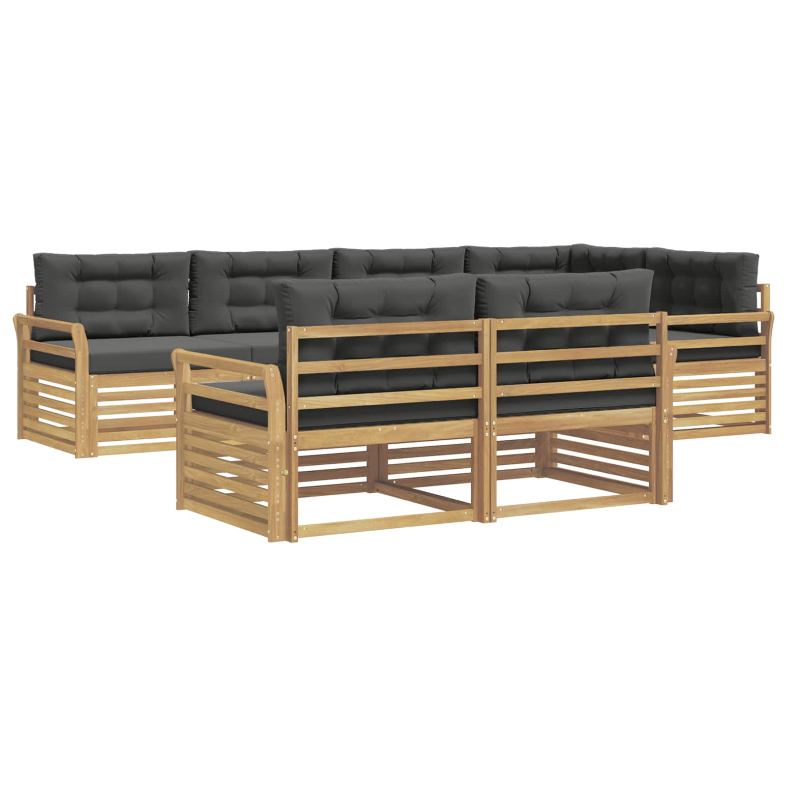 Outdoor-sofagarnitur 7 Stk. 7-sitzer Weiß Und Anthrazit Vidaxl