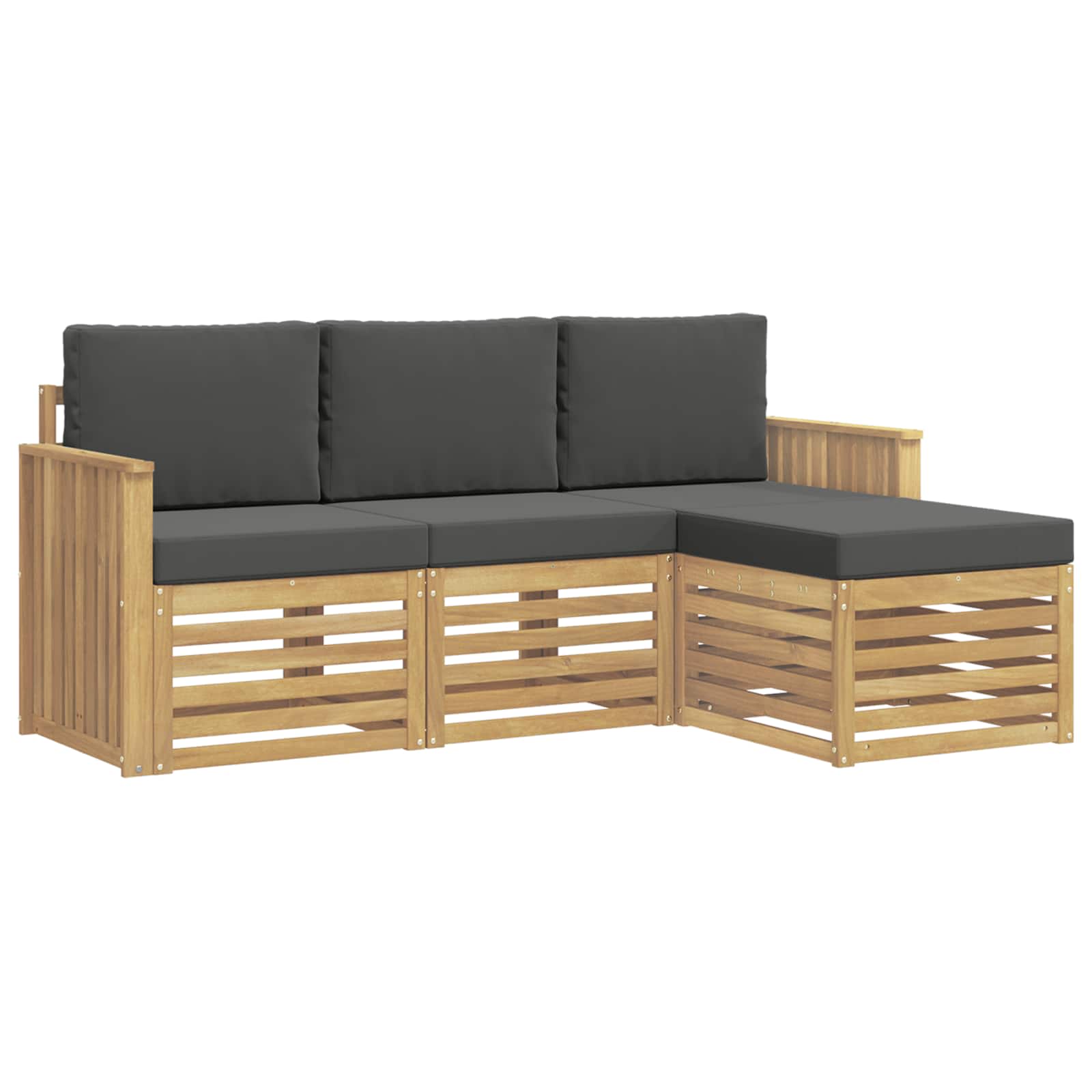 Outdoor-sofagarnitur 4 Stk. 4-sitzer Weiß Und Anthrazit Vidaxl