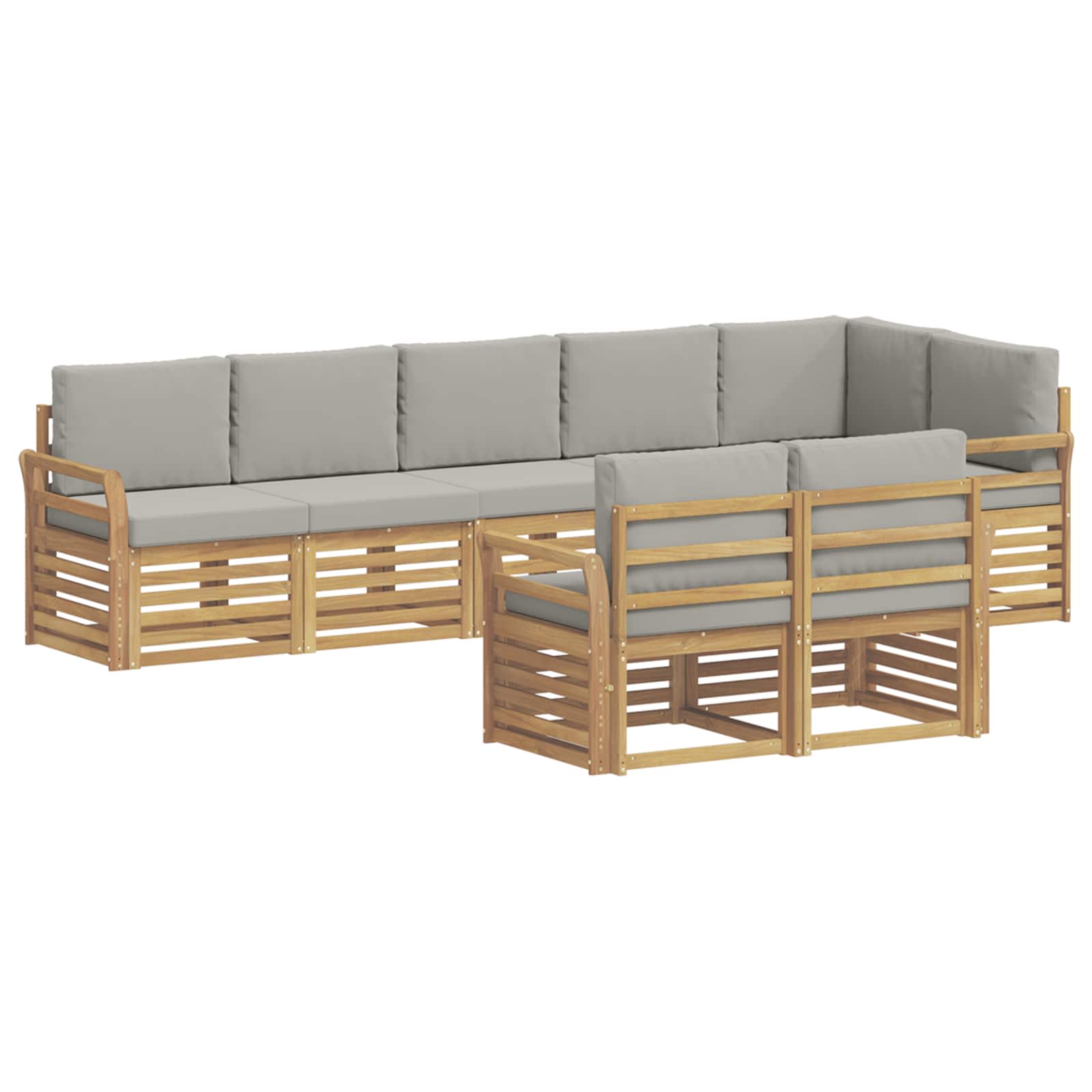 Outdoor-sofagarnitur 8 Stk. 8-sitzer Weiß Und Hellgrau Vidaxl
