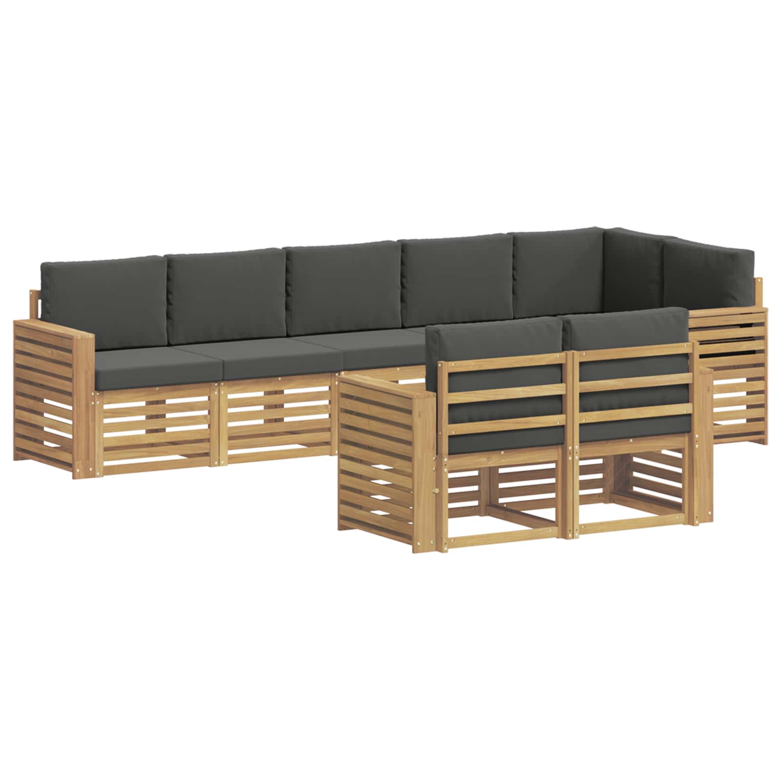 Outdoor-sofagarnitur 8 Stk. 8-sitzer Weiß Und Anthrazit Vidaxl