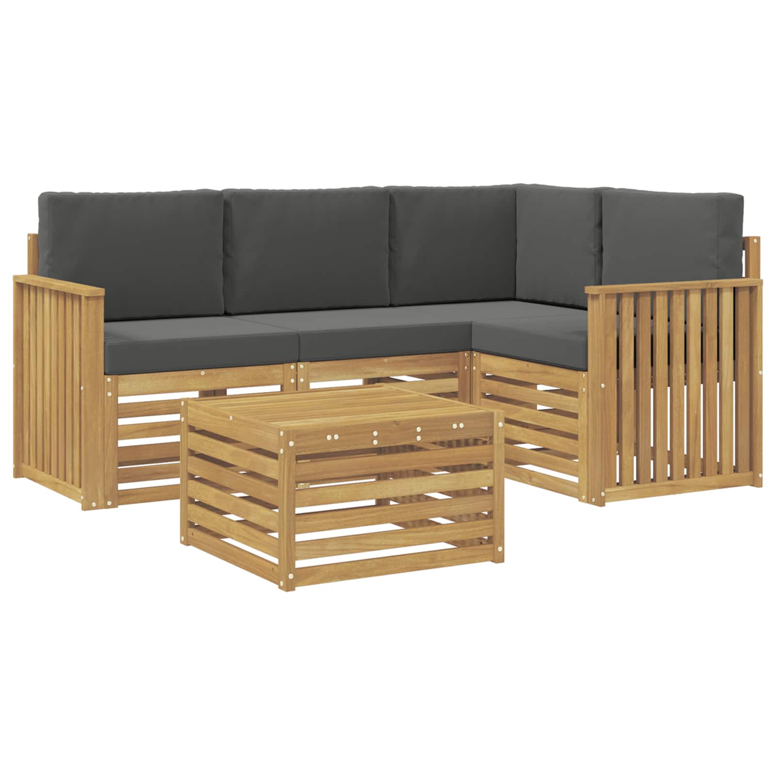 Outdoor-sofagarnitur 5 Stk. 4-sitzer Weiß Und Anthrazit Vidaxl