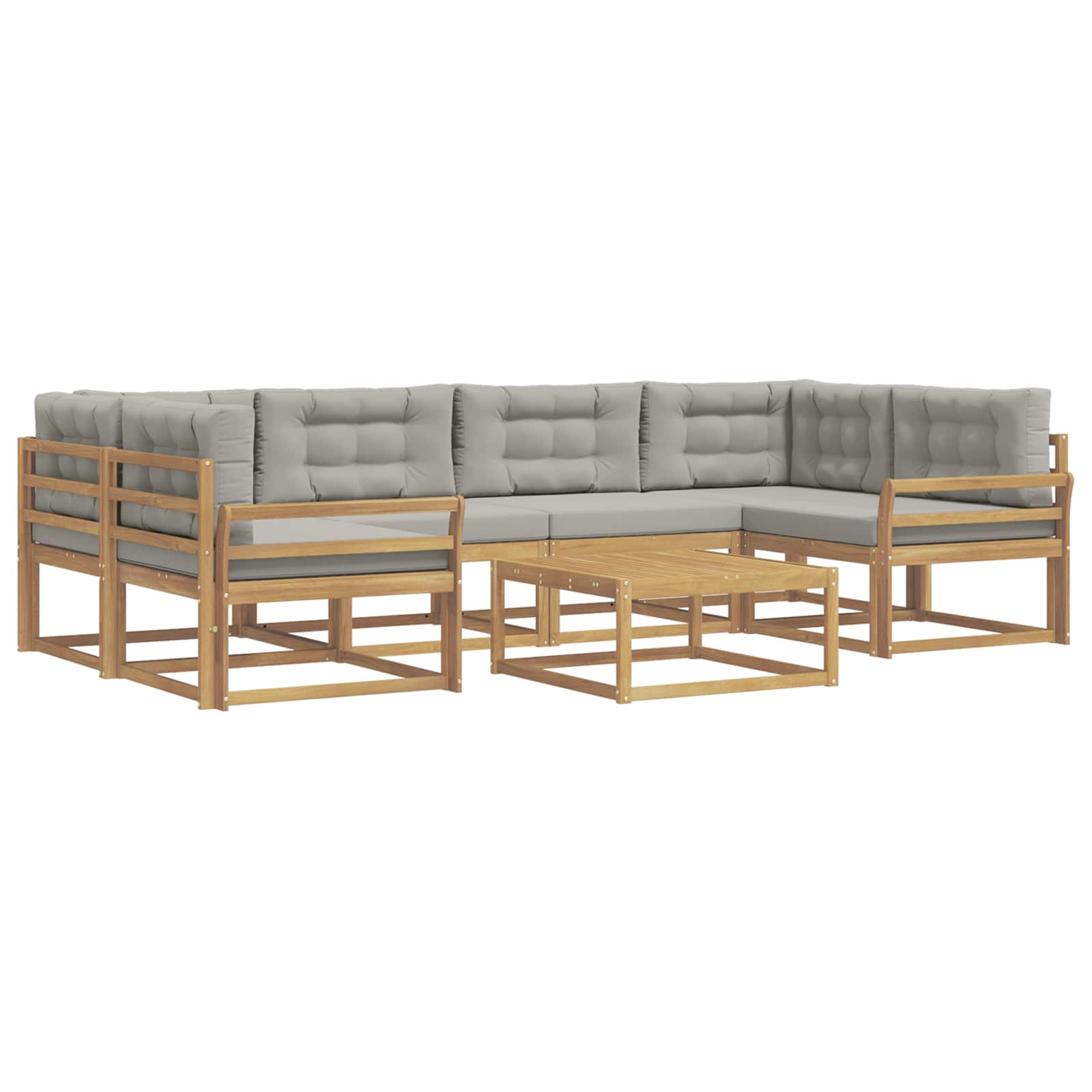 Outdoor-sofagarnitur 5 Stk. 6-sitzer Weiß Und Hellgrau Vidaxl