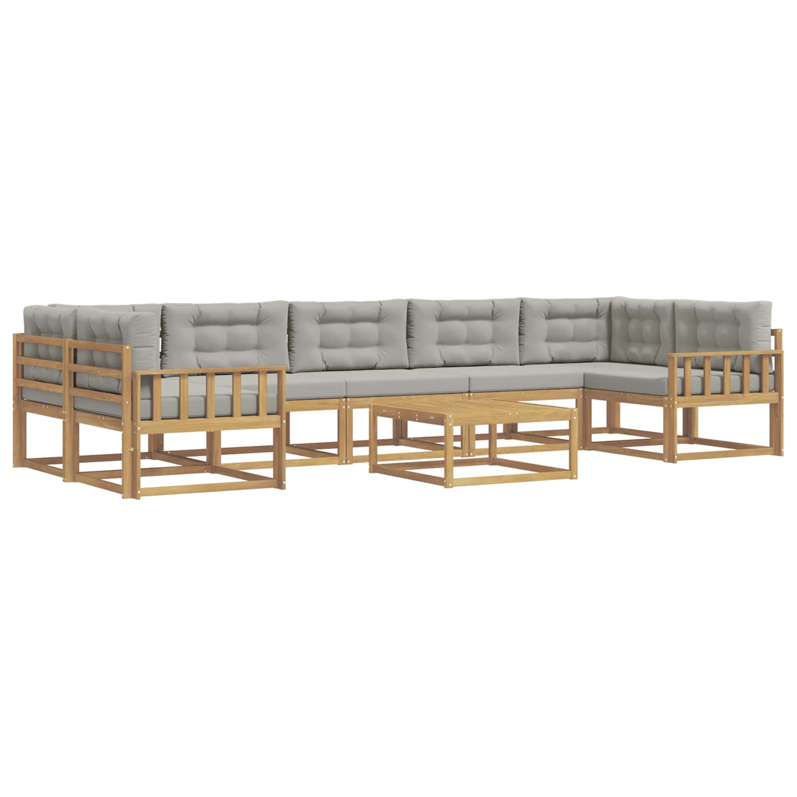 Outdoor-sofagarnitur 6 Stk. 7-sitzer Weiß Und Hellgrau Vidaxl