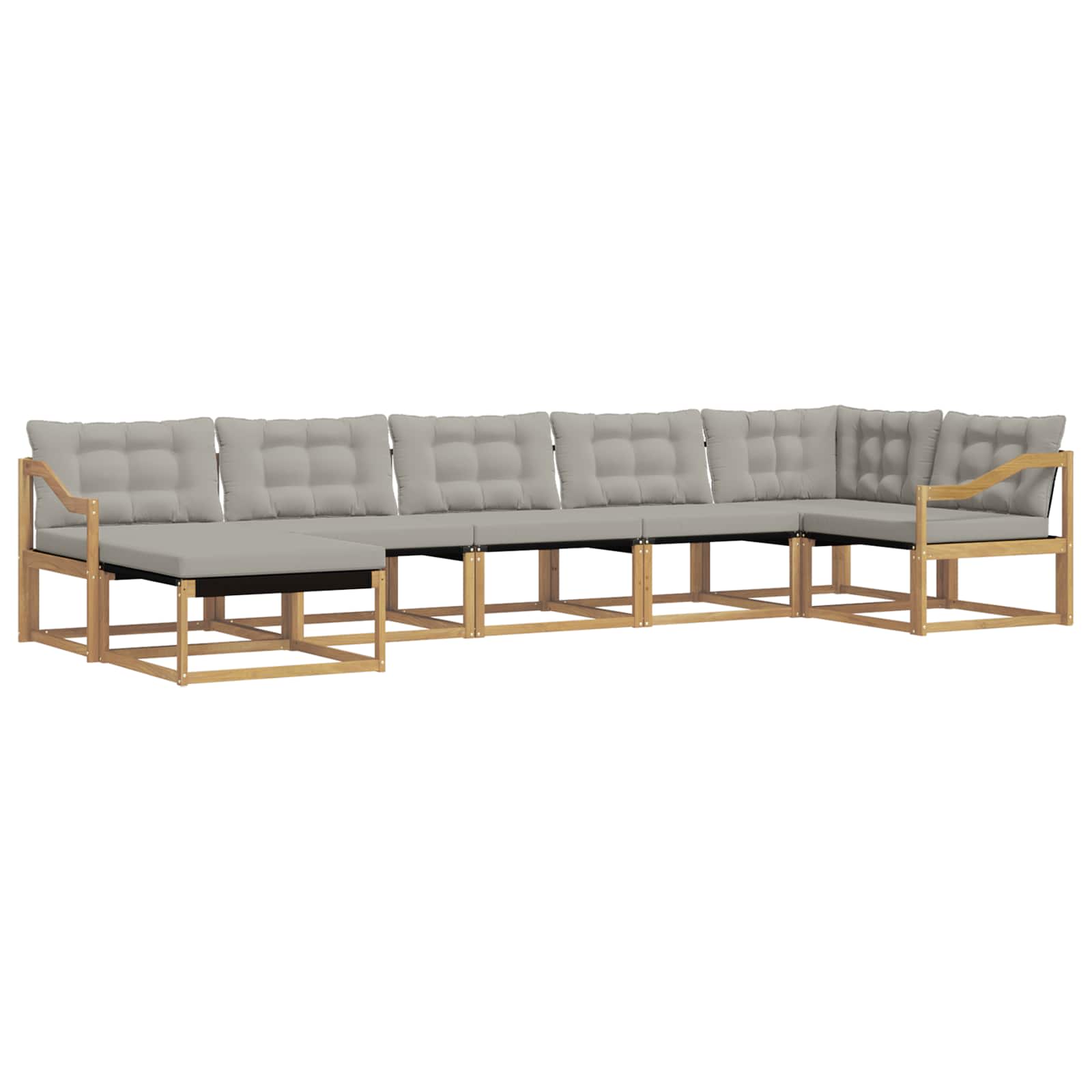 Outdoor-sofagarnitur 7 Stk. 7-sitzer Weiß Und Hellgrau Vidaxl