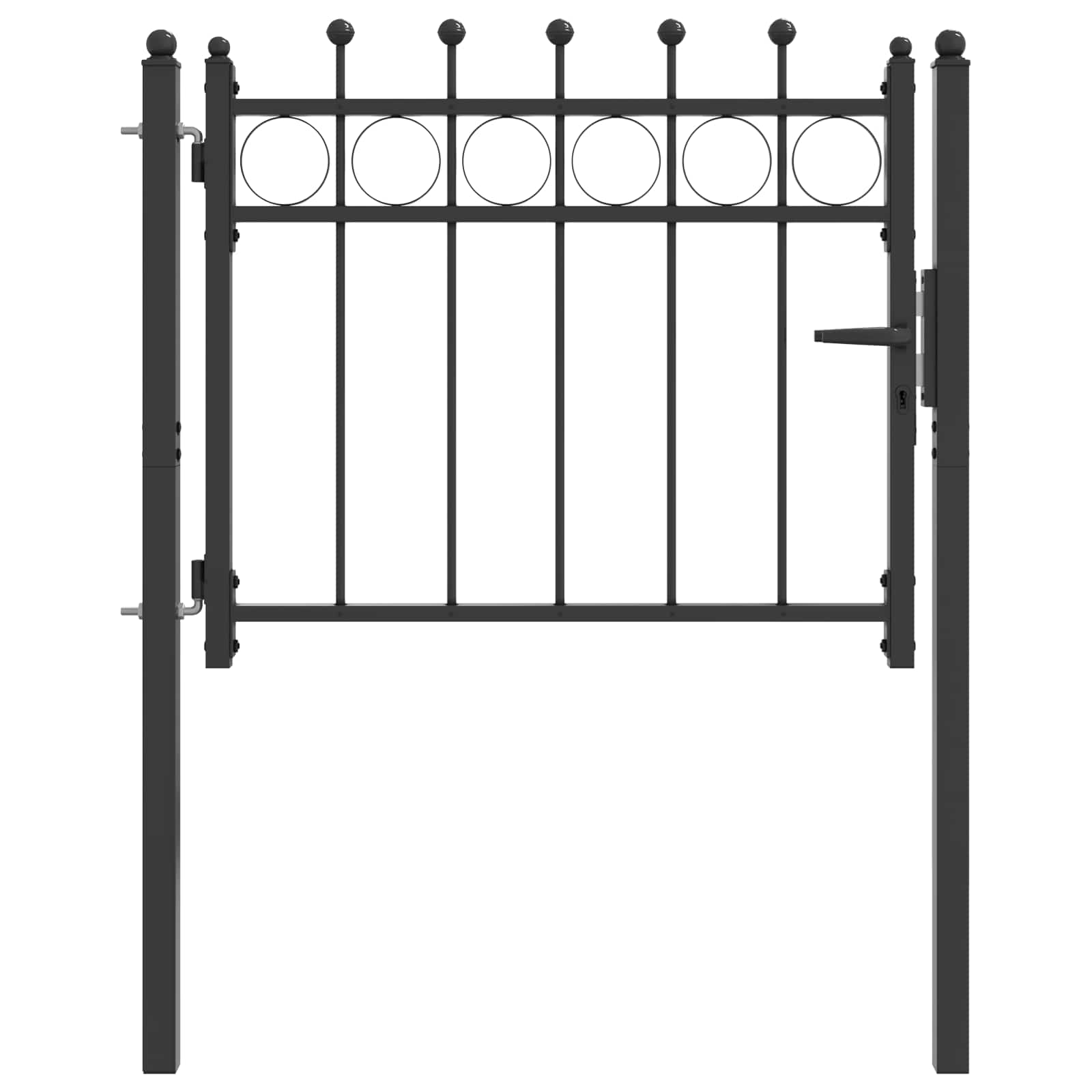 Zauntor Tilburg 100 X 75 Cm Abschließbar Metall Schwarz Vidaxl