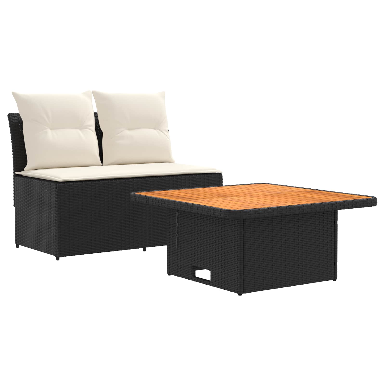 Garten Mittel Sofa Mit Hochklapptisch 2 Stk. 2-sitzer Vidaxl