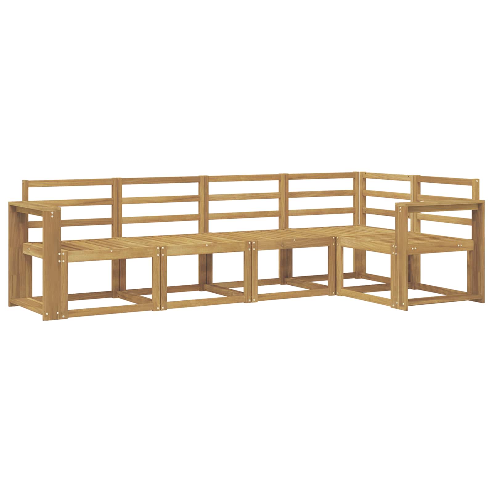 Outdoor-sofagarnitur 5 Stk. 5-sitzer Weiß Massivholz Akazie Vidaxl