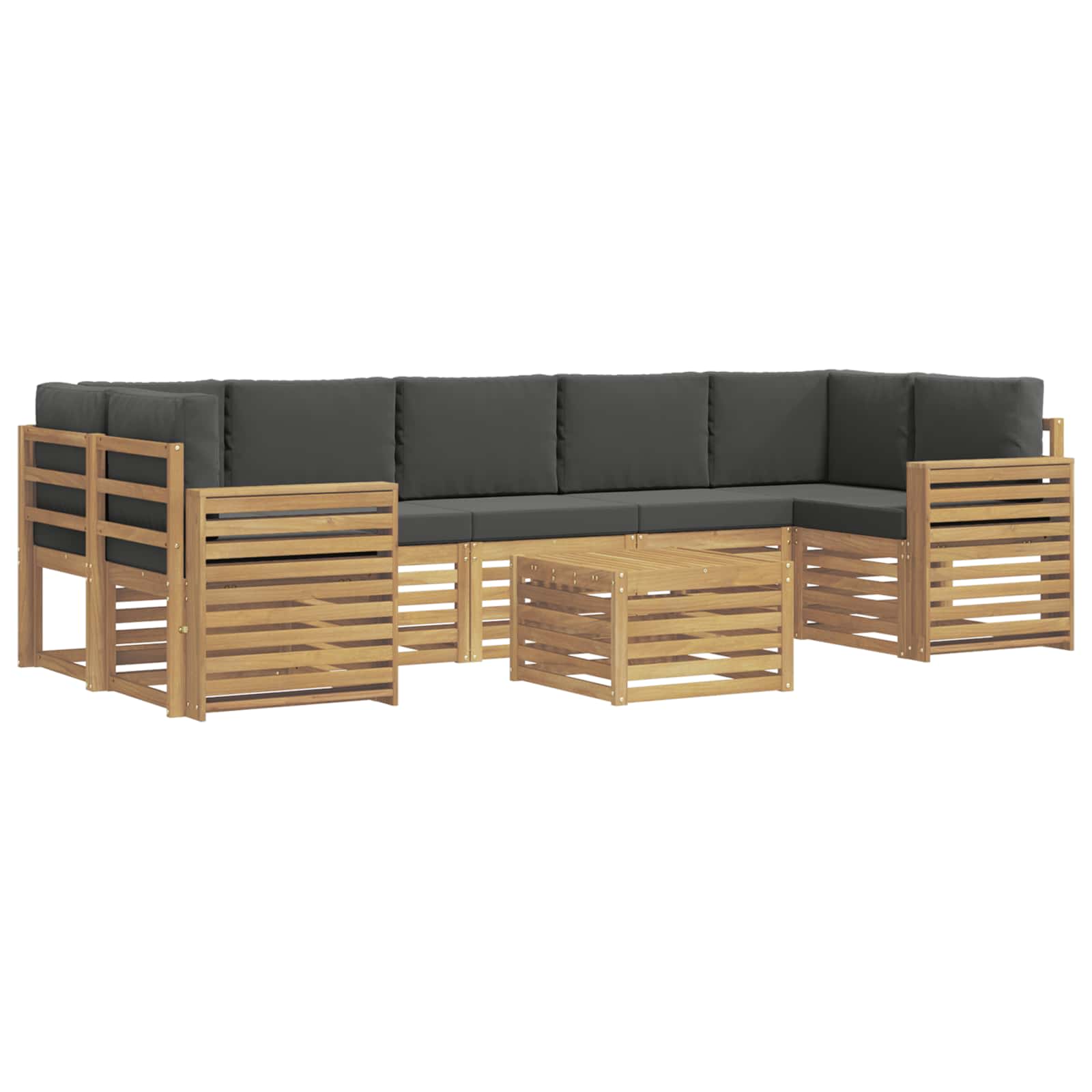 Outdoor-sofagarnitur 8 Stk. 7-sitzer Weiß Und Anthrazit Vidaxl